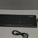 Wireless Keyboard and Mouse Combo, RGB Backlit, Rechargeable & Light Up Letters, Full-Size, Soft Typing, Sleep Mode, 2.4GHz Quiet Keyboard Set for Mac, Windows, Laptop, PC, Trueque KM42Pro (Black)