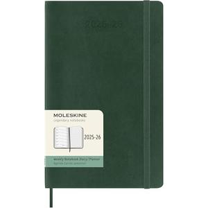 Moleskine Classic 18 Month 2025-2026 Weekly Planner, Soft Cover, Large (5" x 8.25"), Myrtle Green, 208 pages