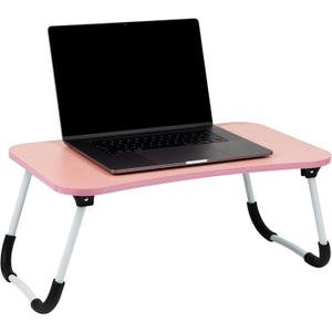 Mind Reader Lap Desk Laptop Stand, Bed Tray, Folding Legs, Couch Table, Portable, MDF, 23.25" L x 13.75" W x 10.5" H, Pink