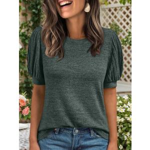 Womens Tops Summer Sweater Long Tunic Dressy Casual Blouses Business Cute Trendy Short Sleeve Shirt 2026 (Large, Green)