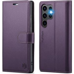 FLIPALM Wallet Case for Samsung Galaxy S23 Ultra, RFID Blocking Credit Card Holder, PU Leather Folio Flip Kickstand Protective Shockproof Cover for Samsung S23 Ultra (Purple)