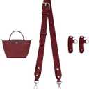 jiesinlov Cowhide Bags Straps Replacement Adjustable Crossbody Shoulder Strap Conversion Kit Fit for Le Pliage Small(Pomegranate)