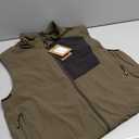 Mens Lightweight Vest,Softshell Elastic Vests,Warm Fleece Lined,Water Resistant with Zipper Pockets Hiking Running (XX-Large, Brown)