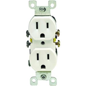 Leviton 15 Amp, 125 Volt, Duplex Receptacle, Residential Grade, Grounding, 10-Pack, 5320-WMP, White