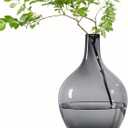 Jovinsegz Large Glass Vase, Floor Vase Decorative Tall, Black Grey Glass Vase for Flowers, Clear Glass Vase, Decorative Bubble Vase for Farmhouse Home Floor Room Decor, Housewarming Gift, 15inch