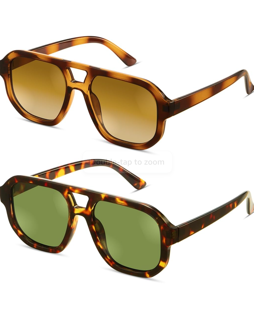 livho Trendy Polarized Square Aviator Sunglasses Women Men Square Eyewear Frame, Retro Sun Glasses for Women Men 2025 Shades