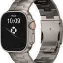 CRNS01 Titanium Watch Band Compatible with Apple Watch Ultra 3/2/1 49mm, Series 11/10 46mm - Military-Grade DLC Coating, Scratch Resistant & Perfect Ultra Color Match for Men (CRNS01 Max| Folding Clasp | Titanium)