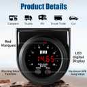 Wideband Air/Fuel Ratio AFR Gauge Kit with LSU 4.9 O2 Sensor Digital AFR Controller Gauge Wideband UEGO 52mm (2-1/16) LED Display