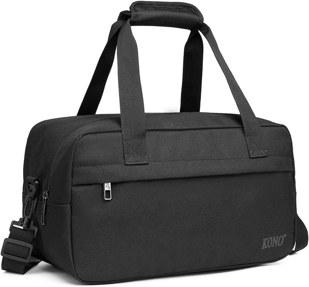 Kono Travel Duffel 20L Under Seat Carry-On Sports Tote Gym Weekender Overnight Bag - 15.75"x9.84"x7.87" Black