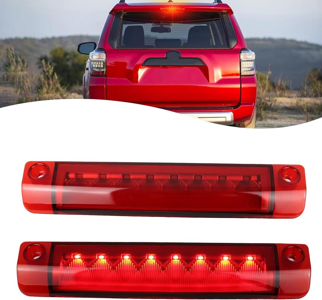 Red Lens LED 3rd Third Brake Light Replacement for Toyota 4Runner Highlander Prius Sienna,Center High Mount Stop Lamp with Sealing Gasket (Red)