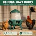 Omlet No Waste Chicken Feeder for Coop | Large 25lb Anti-Spill Poultry Feeder with 6 Feeding Ports | Feeds 12 Hens for 7 Days | Hanging or Free Standing | Weatherproof