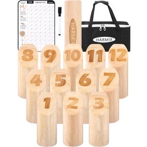 Wooden Tossing Game Set | Wooden Block Throwing Game with Carry Bag | Viking Outdoor Games for Yard, Garden, Lawn  Ideal for Kids, Teens, Adults & Family