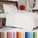 Duvet Cover Twin/Twin XL Size Set - Extra Soft Duvet Cover 68 x 90 with 1 Pillow Sham - Hotel Luxury, Easy Care and Fade Free w/ Zipper Closures & Ties - Comfy, Breathable Bedding Set (Antique White) (02 - Antique White (No Comforter))