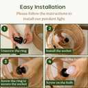 11.8" Boho Jute Plug in Pendant Light, Handwoven Natural Hanging Lamp Plug in with Dimmable Light Switch, Wicker Hanging Light Fixture for Bedroom Living Room Kitchen (No Bulb Included)