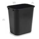Amazon Basics Small Rectangular Commercial Office Wastebasket, Easy to Clean, 3 Gallon, Black, 2-Pack