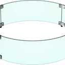 Skyflame 24" Round Fire Pit Glass Wind Guard, Thick & Clear Tempered Glass Flame Shield with Bracket & Feet, Fit for Outdoor Propane/Natural Gas Fire Pit/Table