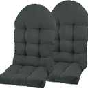 Large Adirondack Chair Cushion, Rocking Chair Cushion 50x20.8x4 inch, High Back Patio Cushions of Upper and Lower with Ties, Sunscreen and Fade-Resistant (Dark Grey, 2)