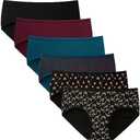 INNERSY Womens Underwear Cotton Hipster Panties Regular & Plus Size 6-Pack, Size L 