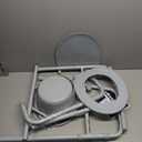 Drive Medical 11148-1 Folding Steel Bedside Commode Chair, Portable Toilet, Supports Individuals Weighing Up To 350 Lbs, with 7.5 Qt. Bucket and 13.5 Inch Seat, Grey