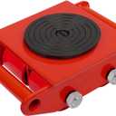 Machinery Mover 6T 13200LB Capacity Machinery Skate 4 Wheels Dolly Skate Roller with 360 Degree Rotation Cap for Warehouse Workshop Factory, Red