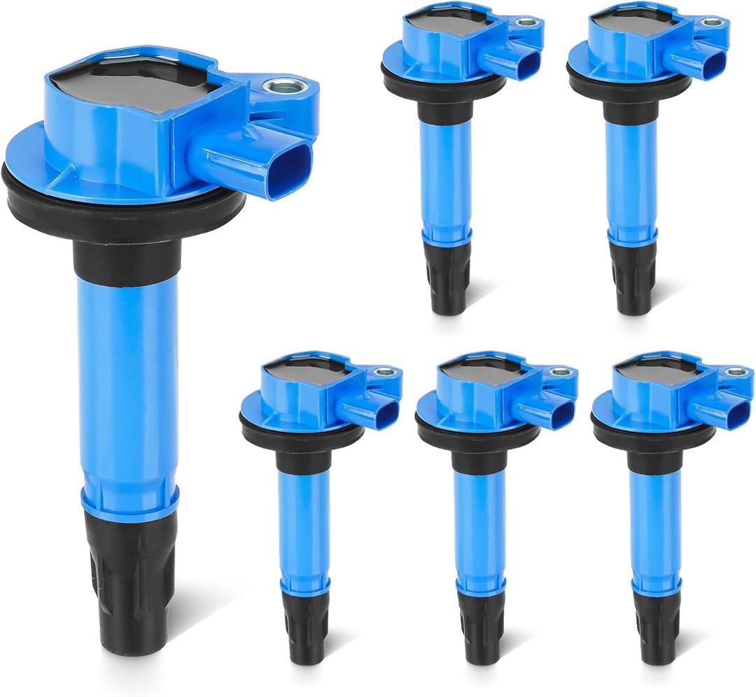 Blue Set of 6 Ignition Coil Pack 3.5L 3.7L Compatible with Ford Edge Explorer F-150 Flex Fusion Mustang Taurus Transit-150 250 350, Lincoln MKT MKX MKZ, Mazda 6 CX-9 Replace DG520 UF553