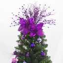 KI Store Purple Glitter Picks Sprays Set of 20 for Mardi Gras Decorative Picks Christmas Tree Wreath Garland Floral Arrangement Decoration