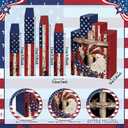 Amyhill 4 Pcs 4th of July Decorations Set Wooden Patriotic Table Centerpieces Independence Day Wood Firework Fourth of July Table Signs for 250th Anniversary Home Farmhouse Decor (Pattern Style)