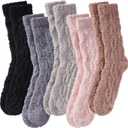LANLEO Fuzzy Socks for Women Soft Cozy Fluffy Slipper Winter Warm Microfiber Plush Sleeping Socks