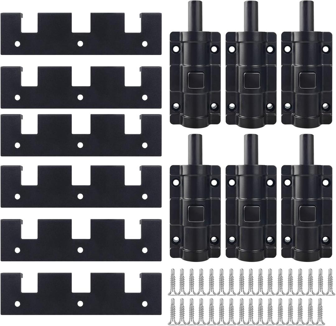 Sliding Glass Door LocksChild Safety Lock for Sliding Door HardwareWindow Door Locks for Extra Security. (6, Black)