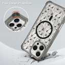 iPhone 16 Pro Max Case - Four-Corner Shockproof, Magnetic, Clear Black Flowers Design