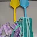 MUYIZI Beach Mesh Shovel with Mesh Shell Bags Kids Filter Sand Scooper for Picking Up Shells Shark Tooth Sifter Dipper Beach Toys Accessories
