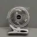 BESKAR Clip on Fan, 360 Rotation Quiet Stroller Fans with Strong Airflow,3 Speeds, Portable Small Fans with Sturdy Clamp,Perfect Personal Cooling Fan for Office Table Bedroom Kitchen (White)