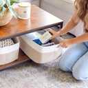 NaturalCozy Storage Baskets 16.8x13x7.6 Cotton Rope Woven Baskets for Organizing 3-Pack | Toy Storage Bins | Basket for Shelves, Laundry, Blanket, Clothes, Closet, Kitchen, Bathroom, Gifts (Off White & Mixed Brown)