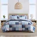 Nautica - Quilt, Luxuriously Soft Bedding, Quilted Inspired Home Decor (Stony Point Blue, King)