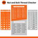 44 Nut and Bolt Thread Checker Standard and Metric, Bolt Sizer and Thread Gauge with 22 Metric and 22 Standard, Bolt Size Finder, Wall-Mountable Bolt Gauge