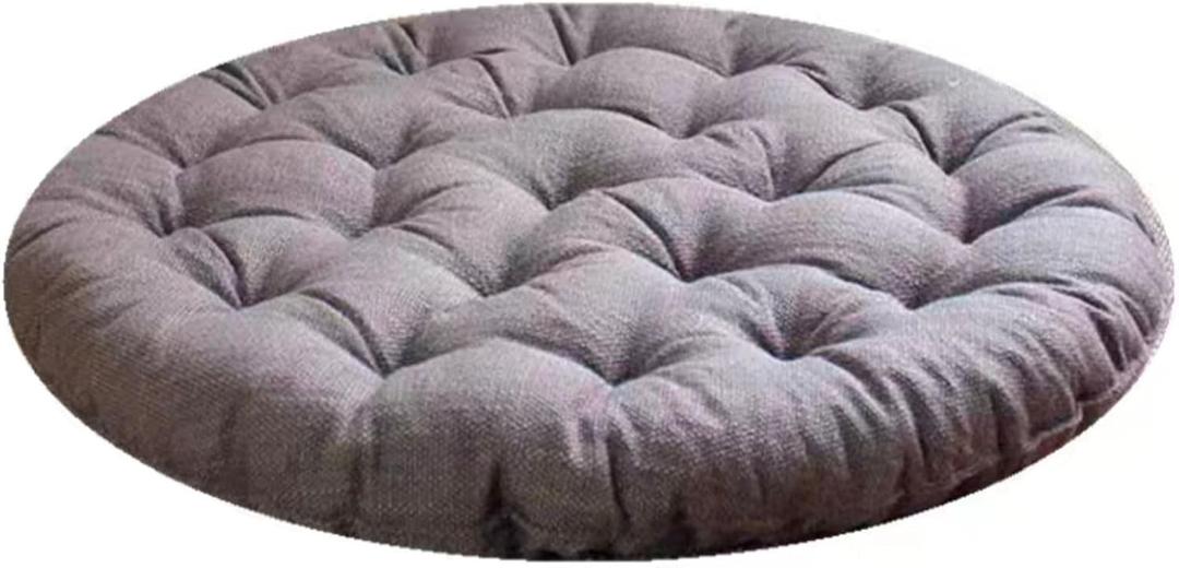 Large Linen Floor Cushions,Round Futon Pillows Japanese Style Tufted Floor Pillows Meditation Cushions for Seating On Pad for Yoga Sofa Balcony(Size:30x30inch,Color:Khaki)