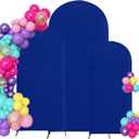 4ft,5ft,6ft Royal Blue Set of 3 Spandex Arch Backdrop Cover | Round Top,Double-Sided,Spandex Fitted Wedding Arch Covers for Party Wedding Birthday Ceremony Event Banquet Decoration.