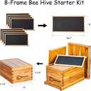 BeeCastle 8-Frame Bee Hives and Supplies Starter Kit,Beehive Kit Dipped in 100% Beeswax,Bee Keeping Supplies-All Beginners Kit Includes Beekeeping Supplies Tool Set and Bee Suit.