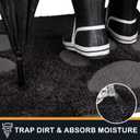 PURRUGS Dirt Trapping Door Mat 24" x 35.5", Non-Skid/Slip Machine Washable Microfiber Entryway Rug, Dog Doormat, Super Absorbent Welcome Mat for Muddy Wet Shoes and Paws, Charcoal