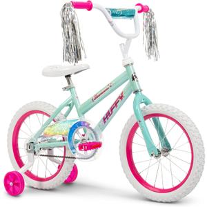 Huffy Illuminate Bike for Girls, 12/16/20 Inch Size Options, Ages 3+ Years Old, Removable Training Wheels (12" and 16" Only), Multiple Color Options, Easy Assembly, Streamers, Adjustable Seat, Durable