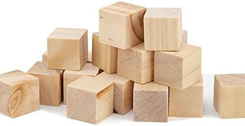 Wood Blocks for Crafts, Unfinished Wood Cubes, 3cm Natural Wooden Blocks, Pack of 30 Wood Square Blocks, Wooden Cubes for Arts and Crafts and DIY Projects, Size:1.18"