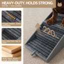 Luciphia 2-in-1 Wooden Pet Stairs & Ottoman 17" H Foldable Dog Ramp with Solid Wood Frame & Tech Cloth Surface Pet Footstool Steps with Non-Slip Surface for Puppy Senior Injured Dogs Couch Bed