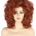 Women's Wigs Claret Red Short Curly Wigs for Women Halloween Costume Beehive Wig
