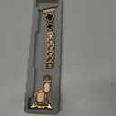 MOINSPIRE Gold Bling Diamond Clover Bands Women Compatible with Apple Watch 42mm(S3/2/1) 44/45/46/49mm Lucky Cute Sparkle Dressy Bracelet Metal Strap for iWatch Series 11/10/9/8/7/6/5/4/SE/Ultra 3/2/1