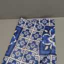 HOSNYE Table Runner Blue Portuguese Tile Pattern,Cotton Linen Table Runner Decoration for Kitchen Family Dinner Table Holiday Party Farmhouse Style 13 x 72 Inch