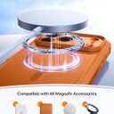 Diaclara Magnetic Designed for iPhone 17 Pro Max Case Full Body Bumper[Compatible with MagSafe] Military Drop Proof Cover with Built-in Touch Sensitive Anti-Scratch Screen Protector,Orange