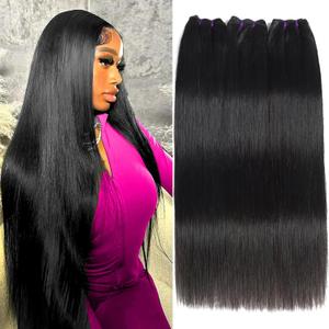 Beauty Queen Brazilian Human Hair Bundles Straight (18 18 18 Inch) 16A Grade 100% Unprocessed Virgin Weave 3 Bundles Straight Thick Remy Hair Extensions for Women Natural Color (16a straight 3 bundles)