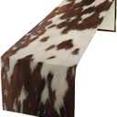 Cow Print Table Runner, Rustic Country Farmhouse Animal Fur Skin Western Farm Brown Cowhide Print Dinner Runner for Home Kitchen Dining Table Decoration 13"x90"