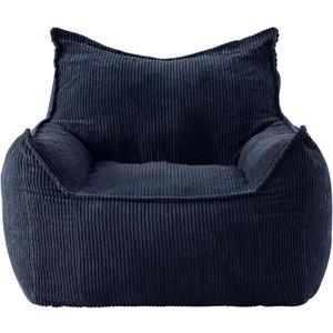 Giant Bean Bag Chair Sofa for Adults Teens, Comfy Corduroy Large Bean Bag Chairs with Armrests for Bedroom Living Room, Adult BeanBag Lazy Sofa Couch Chairs with Filler Included (Blue)