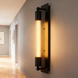 FLSNT Black Wall Sconce, Dimmable Bathroom Vanity Light with 2700K Soft White LED, Modern Bathroom Lighting for Mirror, Bedroom Sconce, Hallway & Living Room Lamp